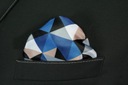 Черно-темно-синий нагрудный платок с геометрическим узором