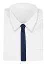 Темно-синий галстук «селедка», мужской, однотонный, гладкий, 5 см - VERNON