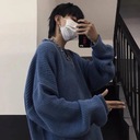 Pánsky jesenný oversized Harajuku párový sveter Vinta Veľkosť uniwersalny