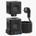 Voomy Stack Power Cube 10 — розетка длиной 2 м, 3 USB-A и 1 USB-C, 20 Вт, черный
