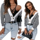 SWETER ROZPINANY GUZIKI NARZUTKA WZORY PASKI KOLORY