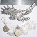 ОРЕЛ - украшение, эмблема на рулонных сумках, состаренное серебро