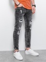 Pánske džínsové nohavice diery P1065 sivé M EAN (GTIN) 5902228826170