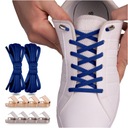 Шнурки резиновые для спортивной обуви без завязок, плоские, 100 см, синие.