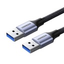 Кабель USB A-A, 2 м, штекер-папа, 3,0 UGREEN, плетеный кабель для передачи данных