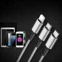 НЕЙЛОНОВЫЙ КАБЕЛЬ 3 В 1 USB-C MICRO USB APPLE LIGHTNING IPHONE IPAD ANDROID 1,2 М