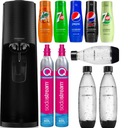 НАБОР XXL САТУРАТОР SODASTREAM БУТЫЛКИ СИРОПЫ CO2 КАРТРИДЖ РАЗЛИЧНЫЕ ВКУСЫ 11в1