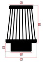 Vzduchový filter kužeľový 120x130x90mm, čierny Kvalita dielov (podľa GVO) P - náhrada za pôvodnú kvalitu