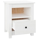 Nočný stolík, biely, 40x35x49 cm, masívne borovicové drevo Šírka nábytku 40 cm