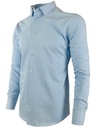 Koszula męska niebieska elegancka gładka SLIM XL