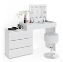 BIAŁA TOALETKA LOTOS Z TABORETEM I LED VICCO