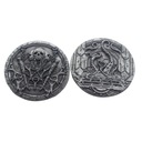 ZAPIECZĘTOWANE ZŁO - SREBRNA METALOWA MONETA 1 SZT LARP RPG