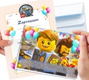 ПРИГЛАШЕНИЕ НА ДЕНЬ РОЖДЕНИЯ LEGO CITY POLICE CHILD + БЕСПЛАТНЫЙ КОНВЕРТ