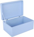 Синяя деревянная коробочка с крышкой 30х20х14 см.