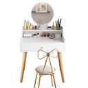 KOZMETIKAI FÉSÜLKÖDŐASZTAL SMINK TÜKÖRREL FEHÉR SKANDINÁV LOFT MODERN