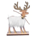 ДЕРЕВЯННАЯ ФИГУРКА ОЛЕНЯ С МЕХОМ II