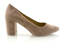 КОМФОРТНЫЕ ТУФЛИ БЕЖЕВЫЕ, НА СТАБИЛЬНОМ КАБЛУКЕ, размер 40.