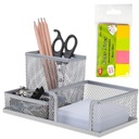 Przybornik na biurko metalowy ORGANIZER BIUROWY Net 3A srebrny + gratis