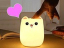 Nočná lampa pre deti led mačka mačiatko rgb diaľkové ovládanie Dĺžka/výška 12.5 cm