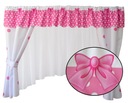 Комплект Штор Ламбрекен Розовый бантик в горошек