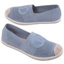 NIEBIESKIE ESPADRYLE DAMSKIE AŻUROWE PÓŁBUTY WSUWANE PŁASKIE TRAMPKI