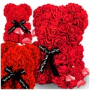 МИШКА С ЛЕПЕСТКАМИ РОЗ СВЕТОДИОДНАЯ ИДЕЯ ПОДАРКА НА ДЕНЬ МАТЕРИ ДЛЯ НЕЕ