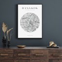 Plakat Mapa miasta Bangkok Azja Tajlandia koło 24X30 cm + ramka turkusowa Kod producenta GG1-0127_24X30,048