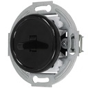 Выключатель ретро одинарный без рамки, черный, стиль лофт