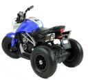 Мотоцикл на аккумуляторе с накачанными колесами кожаный MOTO-M-3-Blue