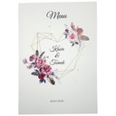 Menu weselne na wesele ślub karta dań posiłków motywy BOHO