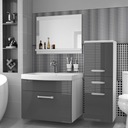 Мебель для ванной комнаты с ЗЕРКАЛОМ и ГЛЯНЦЕВОЙ РАКОВИНОЙ