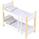 KINDERPLAY ДЕРЕВЯННАЯ ДВУХЭТАЖНАЯ КУКОЛЬНАЯ КРОВАТЬ 53см + ПОСТАЛЬНОЕ ПРИНАДЛЕЖНОСТИ