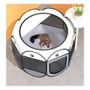 Skladacia Prenosná ohrádka pre mačku psa šedá s Okienkami 70 x 70 x 45 cm Značka Ecarla