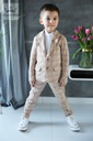 CHLAPČENSKý oblek s kockovaným bavlneným vzorom 140 146 béžový Značka Royal Kids