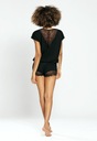 Dkaren Tamara Короткая кружевная черная женская пижама из двух предметов S
