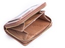 Mały portfel skórzany Jennifer Jones beżowy piórka Kolor beżowy