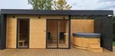 Sauna ogrodowa zewnętrzna, domek saunowy, domowe spa, producent Wysokość produktu 240 cm