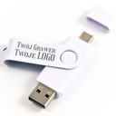 Pendrive 4 GB 2.0 USB-C TYP C BIAŁY + GRAWER TWOJE LOGO GADŻET DLA FIRMY