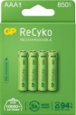 4 NiMH аккумулятора AAA R03, 850 мАч, 1,2 В, GP ReCyko+