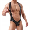 BDSM5 Мужское боди Комбинезон из латекса с бандажами - L
