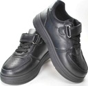 CZARNE dziecięce buty sportowe adidasy na rzep wkładka profilowana r 26 Kolor czarny