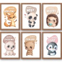 НАБОР КАРТИН ДЛЯ ДЕТСКОЙ КОМНАТЫ, 6X ПОСТЕРЫ А4
