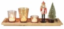 ŚWIECZNIK DO PODGRZEWACZY ZESTAW TACA DREWNIANA DZIADEK do ORZECHÓW CHOINKA
