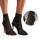 Skarpetki damskie wzór wzorowane w panterkę lycra mikrofibra