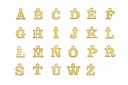 Zlatý široký náramok ďatelina písmeno SR925 Puncové označenie striebra 925