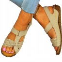 САНДАЛИИ ЖЕНСКИЕ, ЭЛЕГАНТНЫЕ НА ЗАЛИВКЕ, ПРИШИВАННЫЕ, ТОЛСТОЕ ДНО