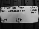 1L 225/45R17 Pirelli Cinturato P7 91V 4419 6,9 Priemer 17"