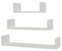 Полка подвесная, книжный шкаф, комплект из 3 полок, белый матовый PTU