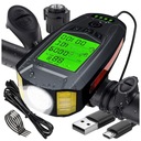 4 В 1 ЛАМПА ПЕРЕДНЯЯ ВЕЛОСИПЕДНАЯ ФОНАРЬ СО СЧЕТЧИКОМ, СИГНАЛИЗАЦИЯ + СИГНАЛ + СЧЕТЧИК