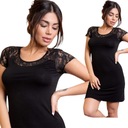 НОЧНАЯ РУБАШКА ВИСКОЗА С КОРОТКИМИ РУКАВАМИ/КРУЖЕВОМ